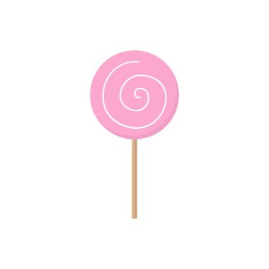 Sevimli el çizilmiş şeker lolipop, vektör grafik illüstrasyon simgesi. Izole. 