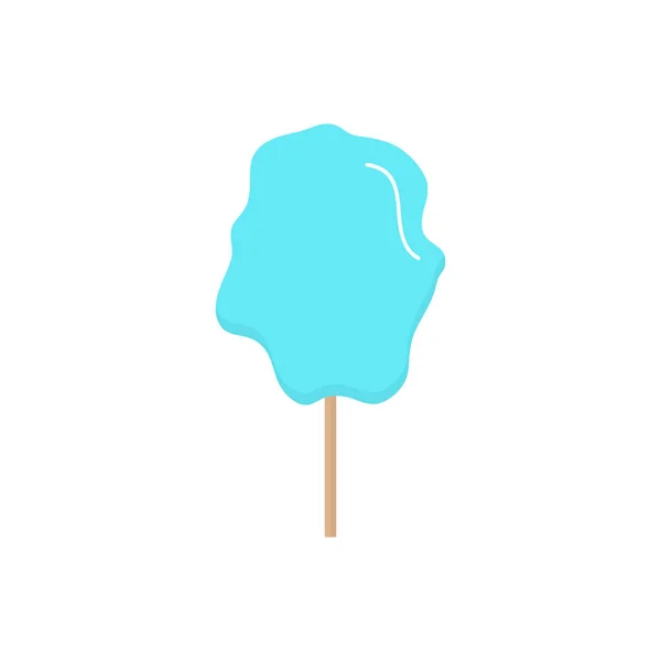 蓝色棉糖矢量图形插图 糖果牙棒上 — 图库矢量图片