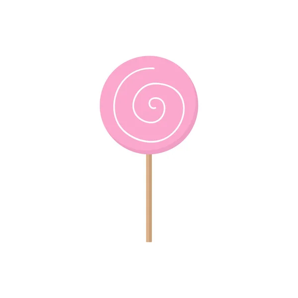 Cute Hand Drawn Candy Lollipop Vector Graphic Illustration Icon Isolated — Stock Vector