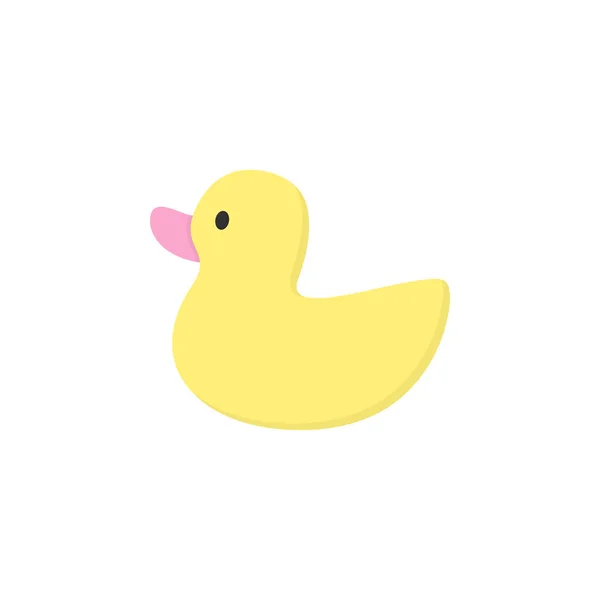 Cute Yellow Rubber Duck Toy Vector Graphic Illustration Icon Isolated — Stock Vector