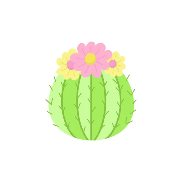 Hand Drawn Cactus Cute Vector Illustration Cactus Plant Flowers Isolated — Stock Vector