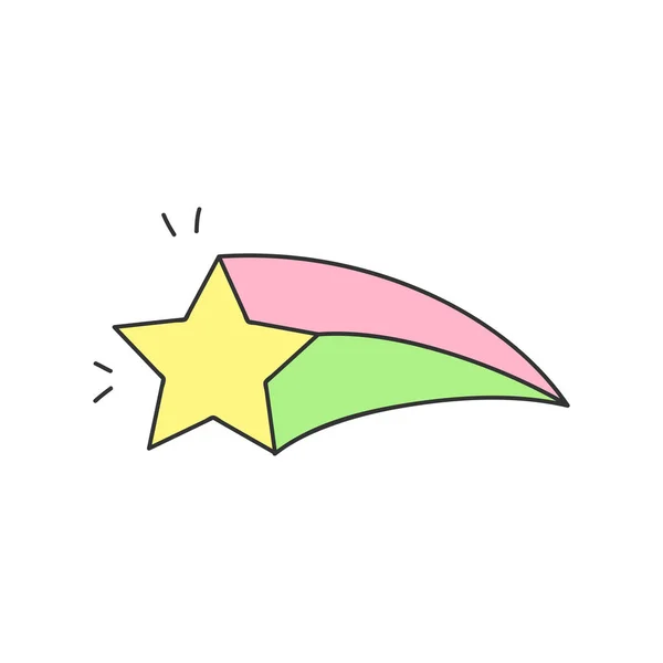 Cometa Estrela Bonito Cometa Mágico Doodle Vetor Ilustração Ícone Desenhado — Vetor de Stock