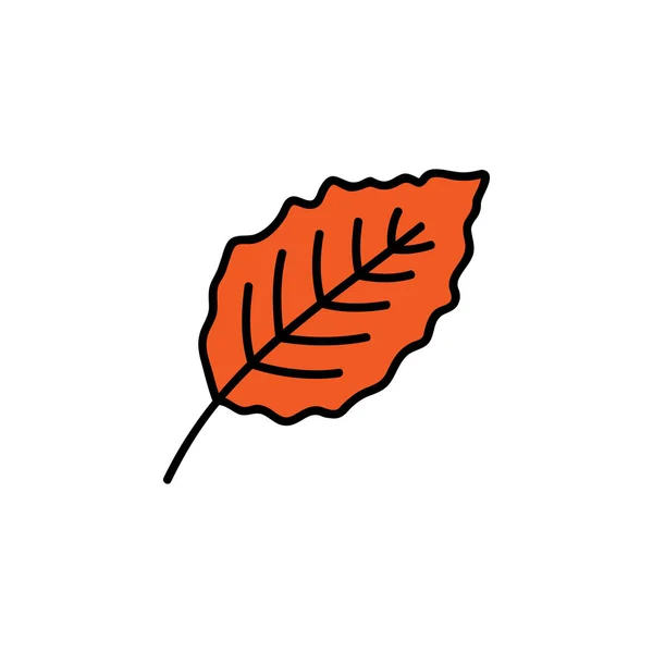 Векторная Иллюстрация Листьев Красный Буковый Лист Ручной Работы Изолированная Иконка — стоковый вектор