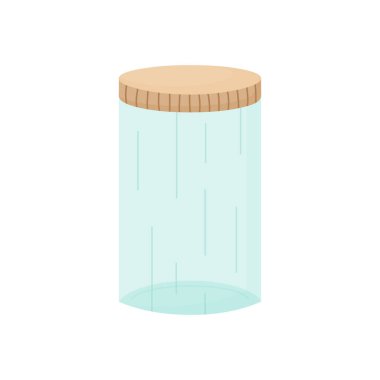 Cam kap vektör çizimi grafiği. El yapımı çevre dostu, sıfır atık kavanozu. İzole edilmiş.