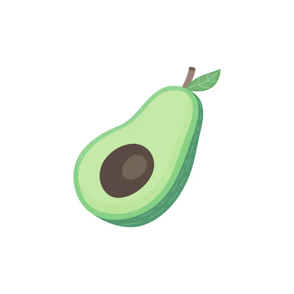 Icona Illustrazione Vettoriale Frutta Avocado Avocado Maturo Verde Disegnato Mano — Vettoriale Stock