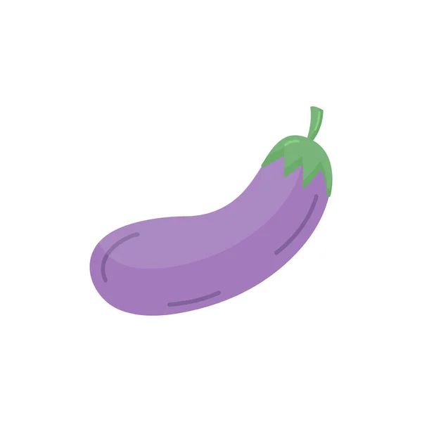 Auberginen Gemüse Vektorillustration Symbol Handgezeichnete Lila Aubergine Isoliert — Stockvektor