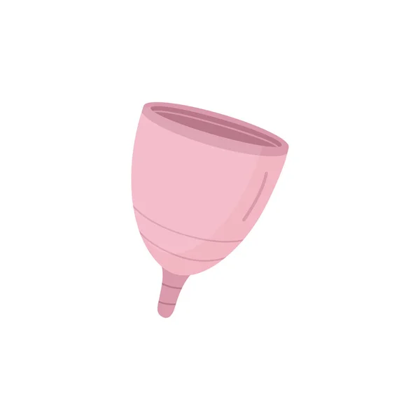 Illustrazione Vettoriale Della Tazza Mestruale Rosa Aiuti Femminili Disegnati Mano — Vettoriale Stock