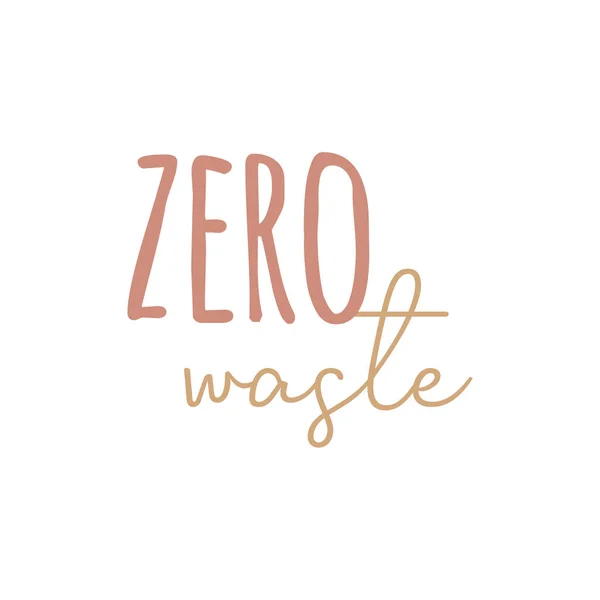 Zero Waste Vector Illustration Umweltfreundliches Schreiben Isoliert — Stockvektor