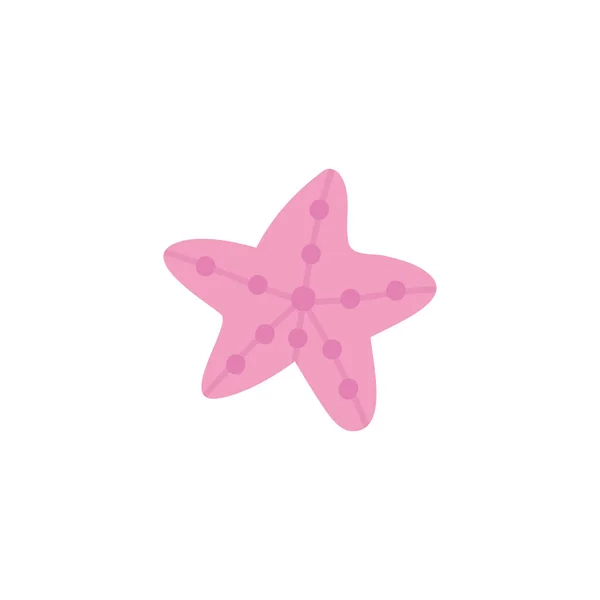 海星可爱的矢量图解 手绘海洋 海洋粉红海星动物 被隔离了 — 图库矢量图片