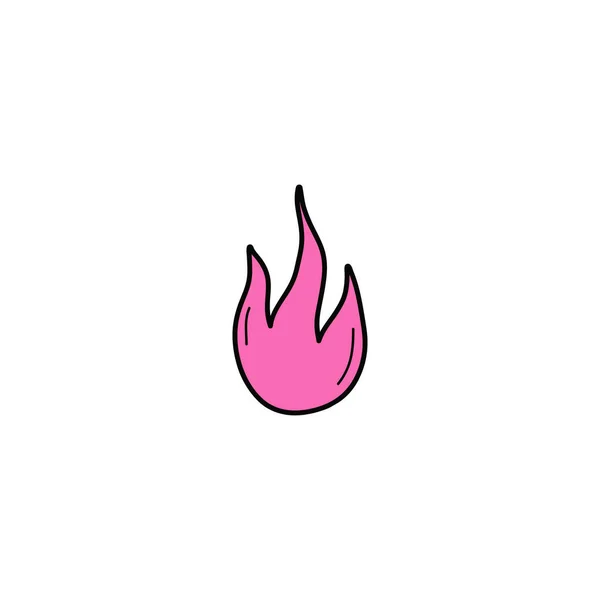 Icono Ilustración Vector Fuego Doodle Dibujado Mano Delineado Llamas Dibujos — Vector de stock