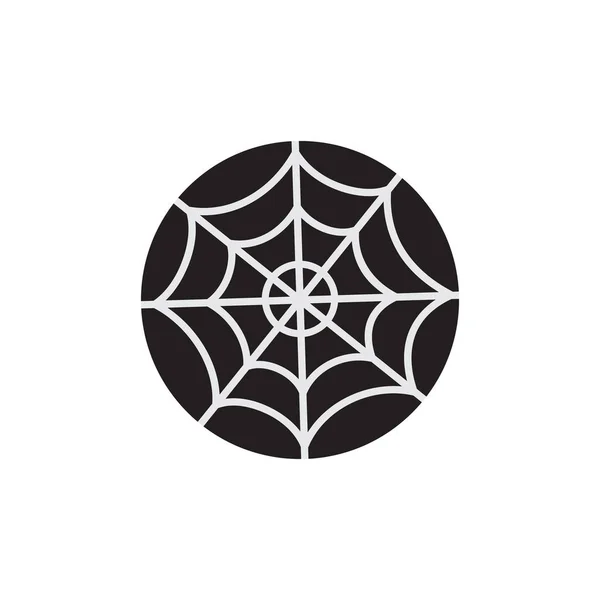 Spider Web Vector Illustration Icon Scary Spooky Halloween Circle Object — Stock Vector