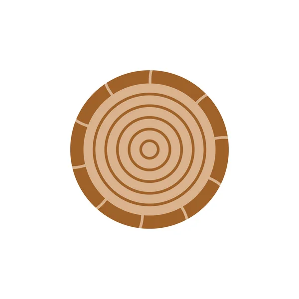 Wood Vector Icon Autumn Fall Log Circle Illustration Isolated — Stock Vector