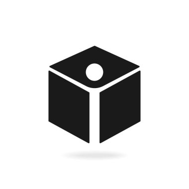 Soyut insan logo tasarımı. Evsizliğin sonu. Vektör görüntüsü.