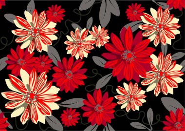 Dikişsiz çiçek deseni tasarımı. Vektör görüntüsü.