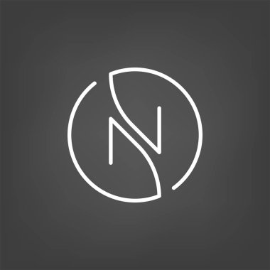 Soyut harf N logo tasarımı. Vektör görüntüsü.