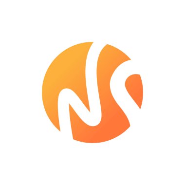 'Ns' harf kombinasyonu. Yaratıcı monogram tasarımı. Vektör görüntüsü.