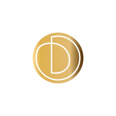 Kraliyet mektubu 'D' logo tasarımı. Vektör görüntüsü.