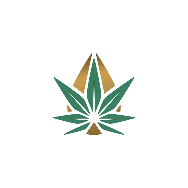 Schoon Cannabisolie Logo Ontwerp Vector Afbeelding Rechtenvrije Stockvectors