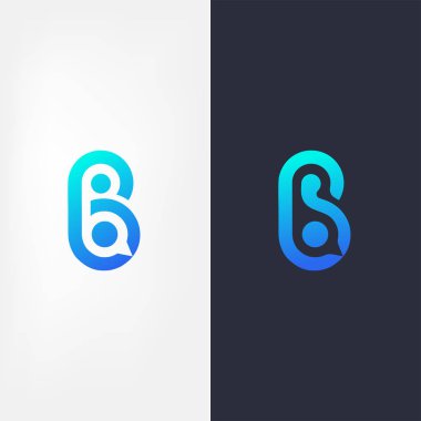 Mektup 'B' teknoloji monogram tasarımı. Vektör logosu/işaret görüntüsü.