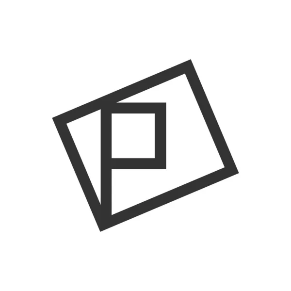 Logotipo Creativo Abstracto Letra Marco Imagen Vectorial — Vector de stock