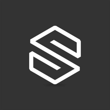 Soyut harf 'S' logo tasarımı. Vektör resmi.