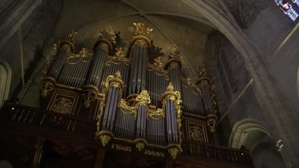 寺院の大きな金色の器官 — ストック動画
