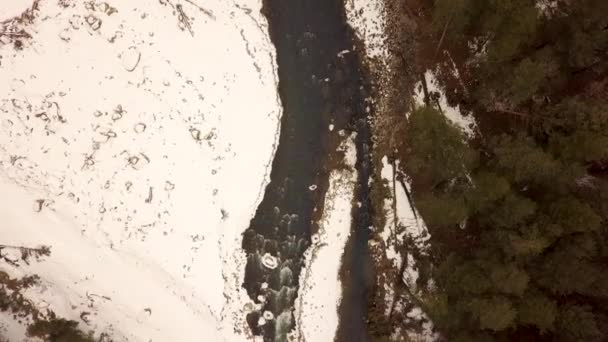 엘브루스 의 마을에서 산 강 공중 비디오 촬영 — 비디오