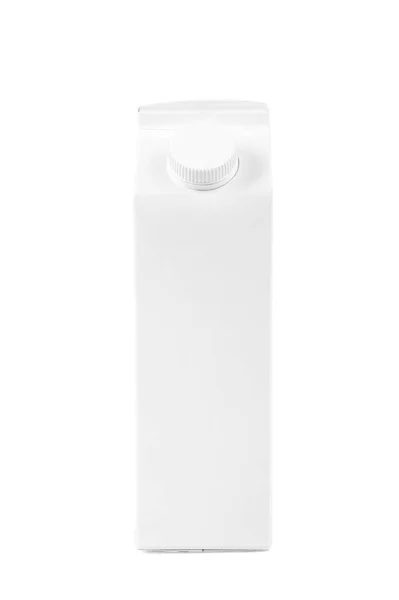 Leere Milchbox Isoliert Auf Weißem Hintergrund — Stockfoto