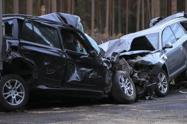 Coches Involucrados Una Colisión Accidente —  Fotos de Stock