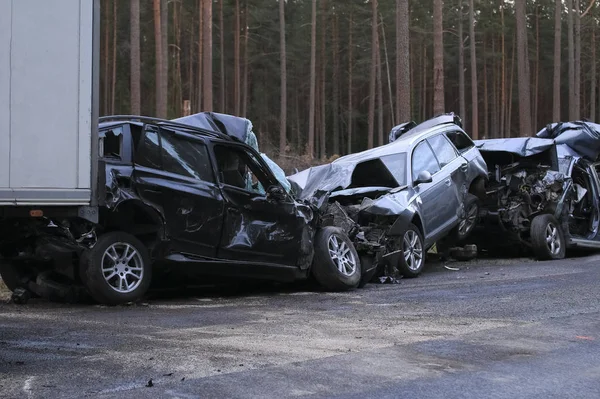 Voitures Impliquées Dans Une Collision Accident — Photo