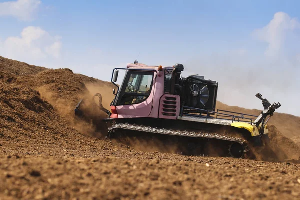 Special Machine Peat Extraction Raised Bog — Stock Photo, Image