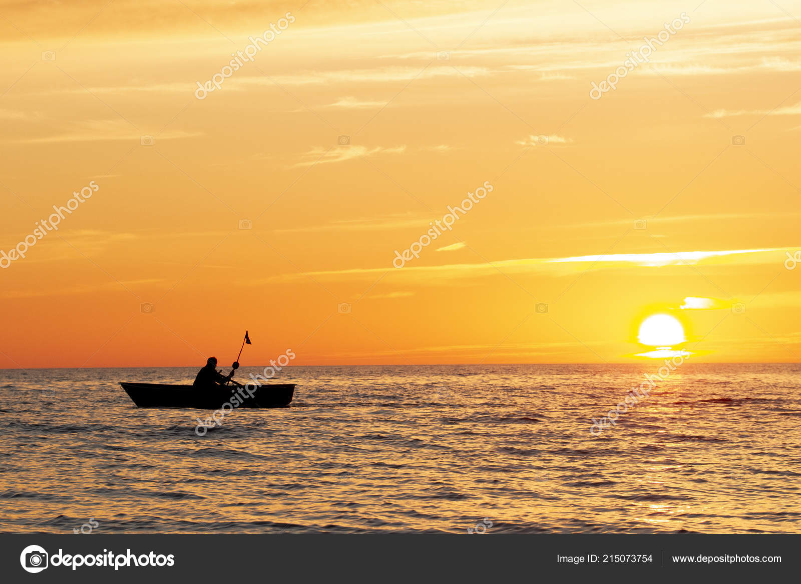 Coucher Soleil Mer Bateau Photographie Inginsh 215073754