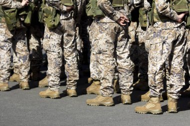 Asker askeri geçit veya askeri tatbikat sırasında