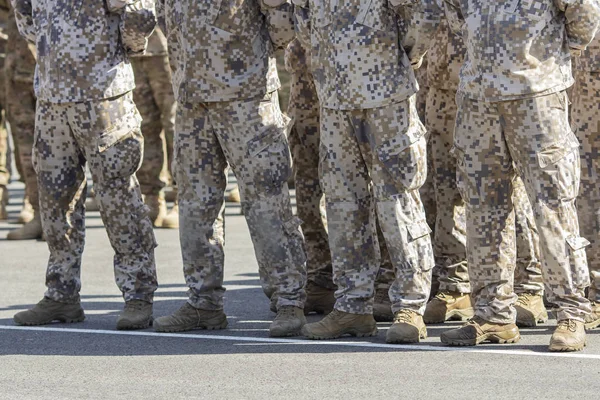 Military men during military parade or military exercise