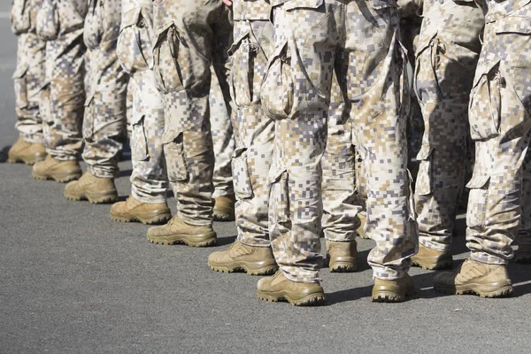 Military men during military parade or military exercise