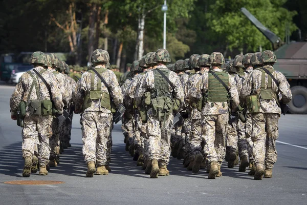 Military men during military parade or military exercise