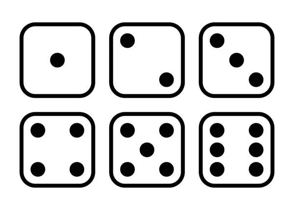 Dice. Black and white flat illustration. — Stock Vector