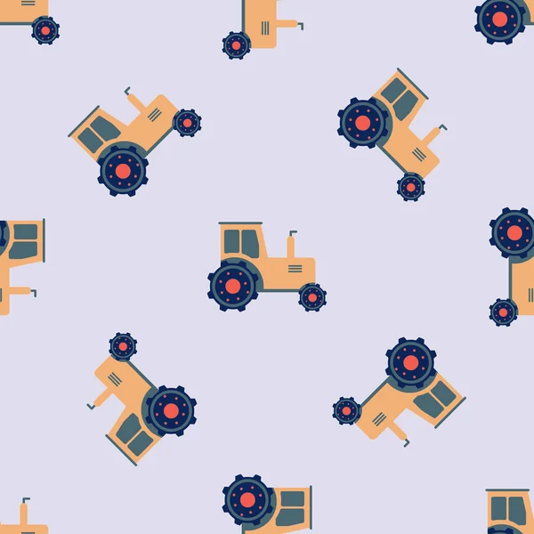 Traktör. Saha çalışması için ağır tarımsal makineler. Tarım ve bahçıvanlıkta çalışma kavramı. Düz vektör çizimi. Desen