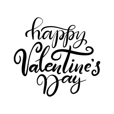 Yazı vektör çizim için mutlu sevgililer günü. Romantik daveti veya tebrik kartı, tipografi poster modern hat ile. 