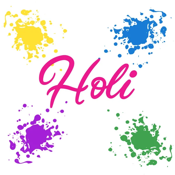 Schriftzeichnung Für Indisches Fröhliches Holi Fest Der Farben Vektor Eps10 — Stockvektor