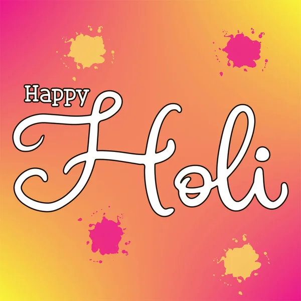 Ilustración ettering para el festival Happy Holi — Vector de stock