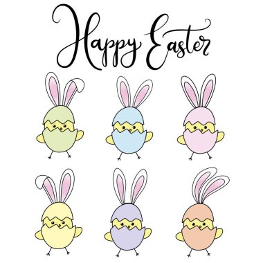 Mutlu Paskalya için eps10 yazı illüstrasyon vektör