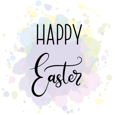 Mutlu Paskalya için eps10 yazı illüstrasyon vektör