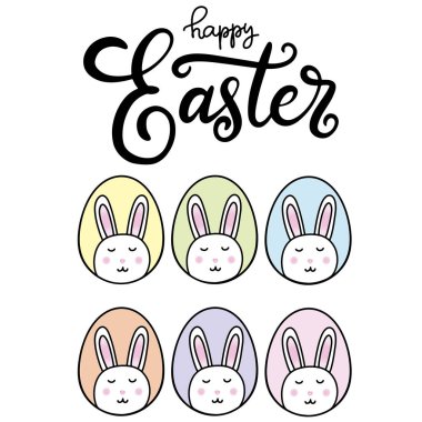 Mutlu Paskalya için eps10 yazı illüstrasyon vektör