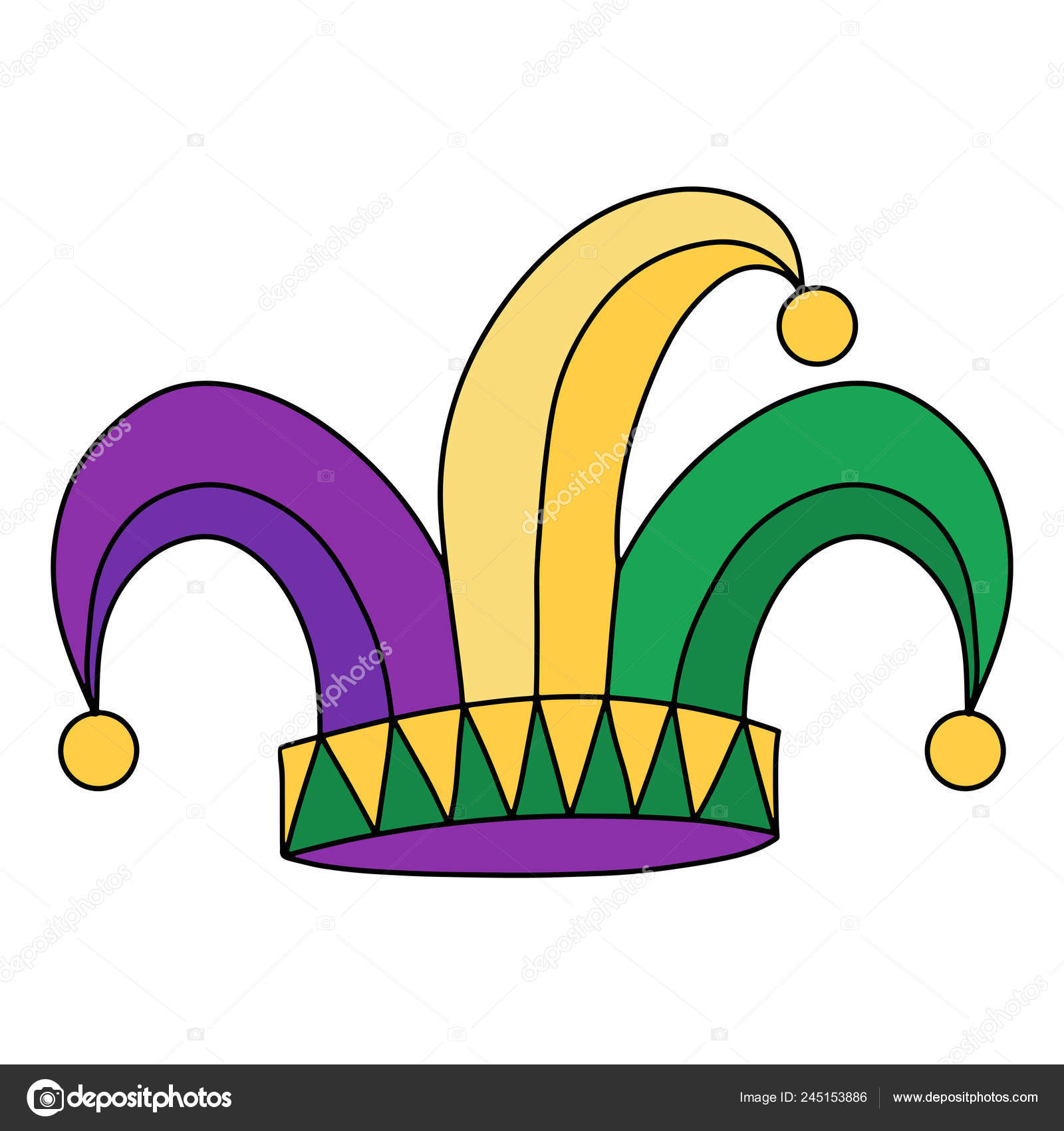 Card With Feathers In Mardi Gras Colors Stock Illustration
