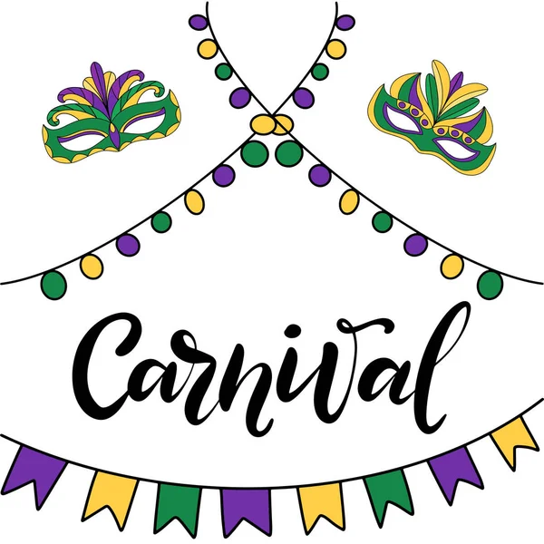 Ilustração vetorial eps10 para o carnaval de Mardi gras — Vetor de Stock