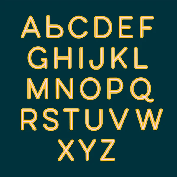 Neon alphabet sign — Stock Vector