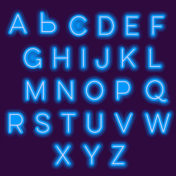 Neonskylt alfabetet — Stock vektor