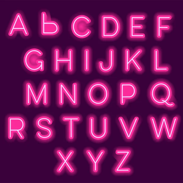 Signe alphabet néon — Image vectorielle