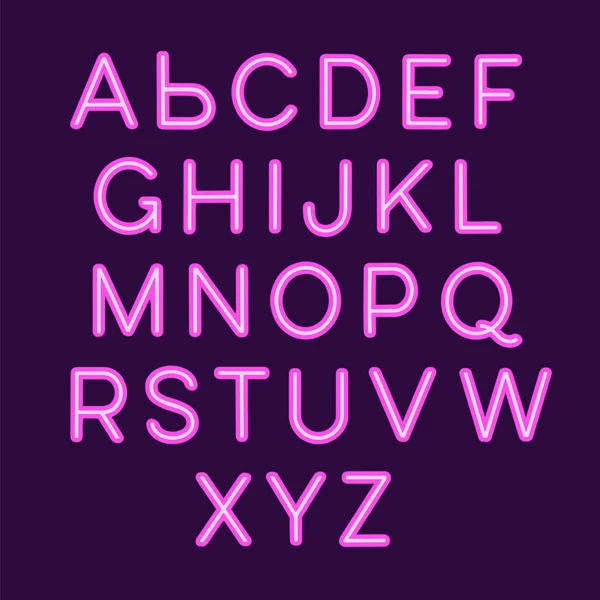 Sinal do alfabeto néon — Vetor de Stock